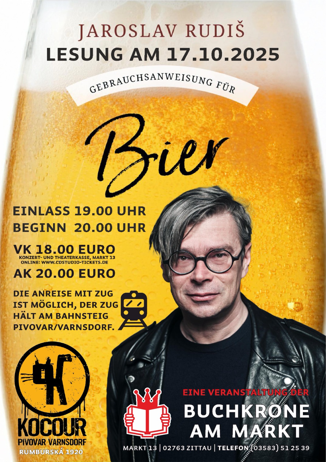 Lesung Jaroslav Rudiš Gebrauchsanweisung für Bier